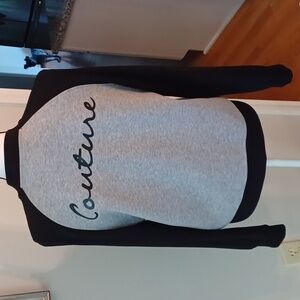 Juicy Couture Black & Gray Full Zip Baseball Jacket Women's L